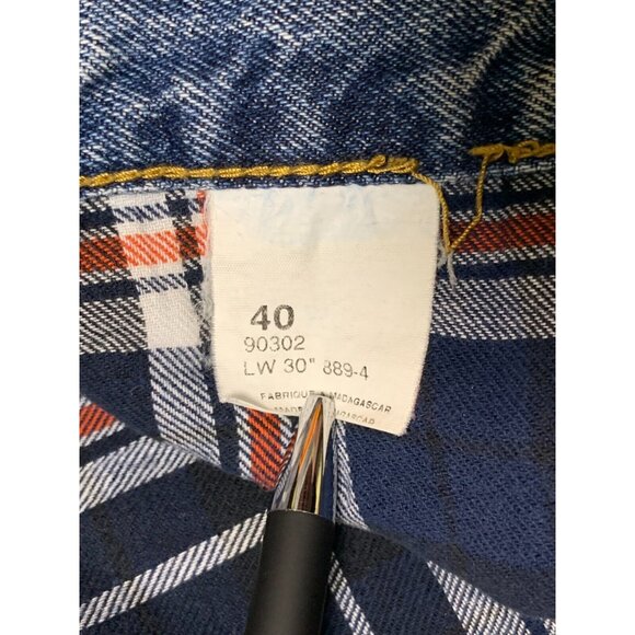 Full Blue Mens Jeans 40x30 Relaxed Fit Flannel Lined 100% Cotton Denim Straight - Picture 8 of 15